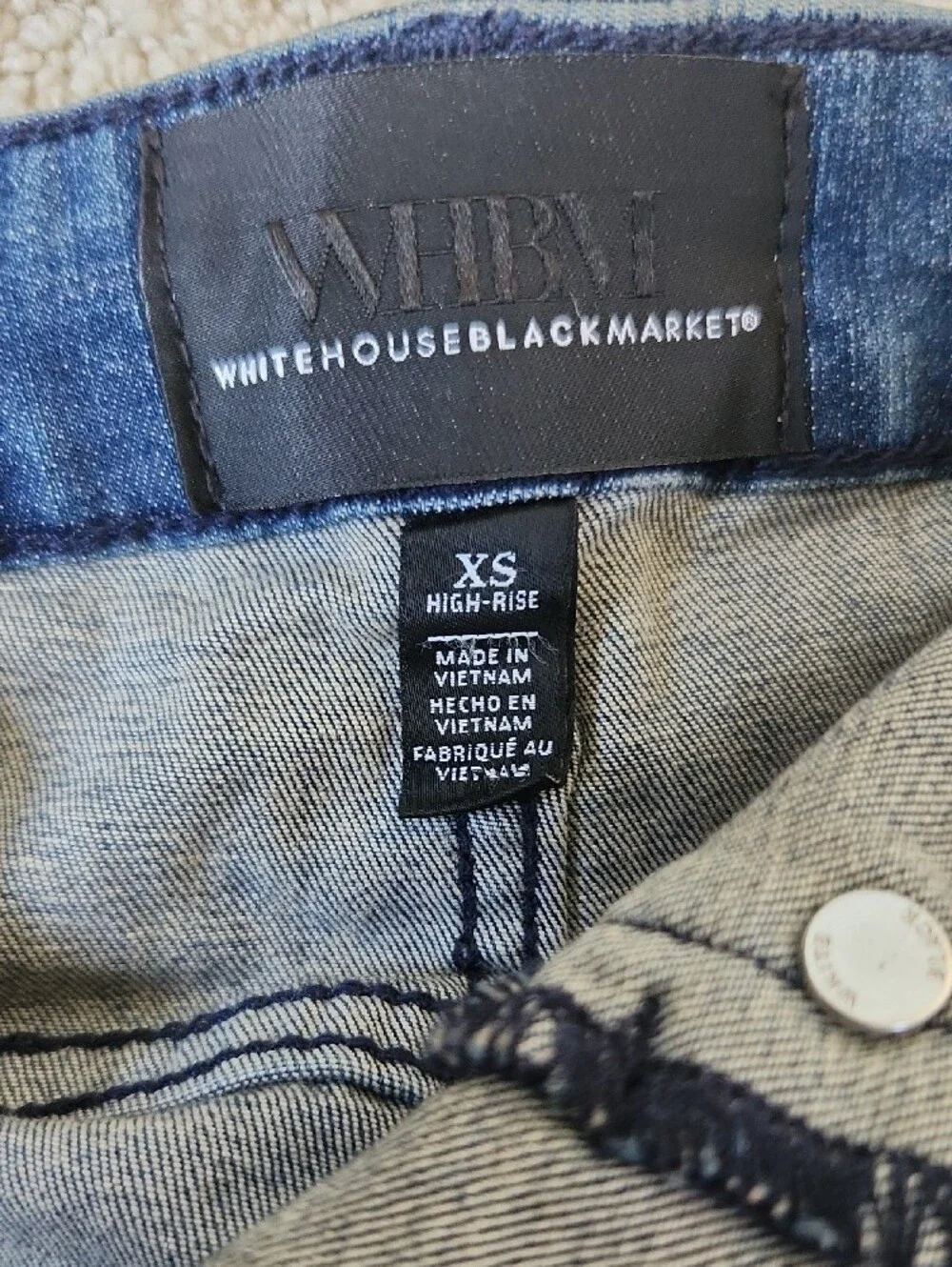 White House Black Market Womens Skinny Jeans - Dark Blue Wash
